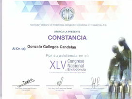 Miniature of diploma received by dr. Gonzalo Gallegos Candelas